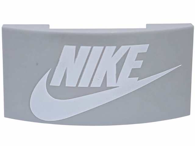Lego Slope, Curved 4 x 2 x 2/3 Double with White 'NIKE' and Swoosh Logo Pattern