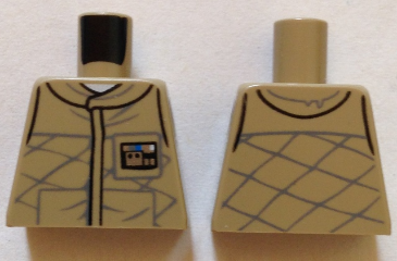 Lego Torso SW Hoth Rebel Jacket Pattern / Dark Tan