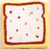 Lego Tile 2 x 2 with Bread / Toast Pattern (Sticker) - Set 3123