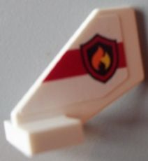 Lego Tail Shuttle, Small with Black and Yellow Fire Logo Badge on White Background Pattern on Both Sides (Stickers) - Set 60004