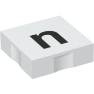 Lego Duplo Tile 2 x 2 with Lowercase 'n' Print / White