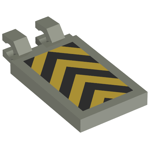 Lego Tile Special 2 x 3 with Horizontal Clips with Yellow and Black Danger Chevron Print