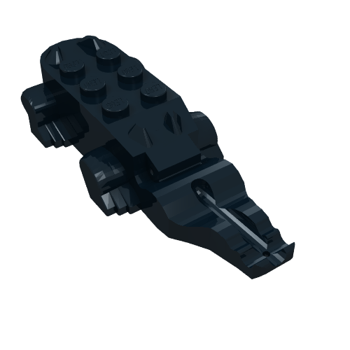Lego Animal Body Part, Alligator / Crocodile Body / Black