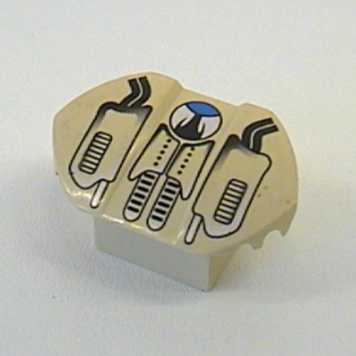 Lego Brick Curved 2 x 2 x 1 with Wings and Duster Print / Tan