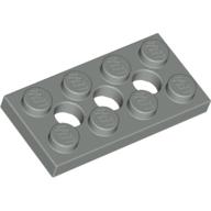 Lego Technic Plate 2 x 4 [3 Holes] / Light Gray