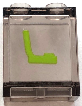 Lego Panel 1 x 2 x 2 with Side Supports - Hollow Studs with Lime Seat / Chair Pattern (Sticker) - Set 60337