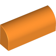 Lego Brick Curved 1 x 4 x 1 1/3 No Studs / Orange