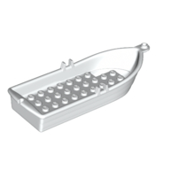 Lego Boat / Rowing Boat 14 x 5 x 2 with Oarlocks [No Hollow Inside Studs] / White