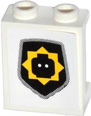 Lego Panel 1 x 2 x 2 with Side Supports - Hollow Studs with Minifigure Head Badge Pattern (Sticker) - Set 70808