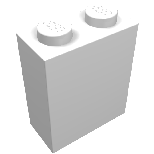 Lego Brick 1 x 2 x 2 with Inside Axle Holder / White