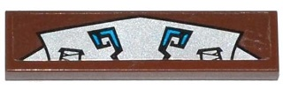 Lego Tile 1 x 4 with Blue and Silver Gorilla Armor Pattern (Sticker) - Set 70125 / Reddish Brown