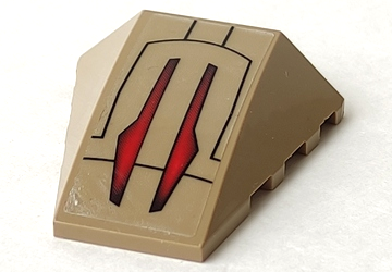 Lego Wedge 4 x 4 Triple Curved No Studs with 2 Red Arrows and Black Lines Pattern (Sticker) - Set 7660