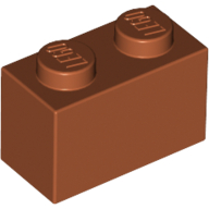 Lego Brick 1 x 2 / Dark Orange