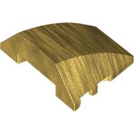 Lego Brick Wedged, Curved 4 x 3 No Studs [Plain] / Pearl Gold