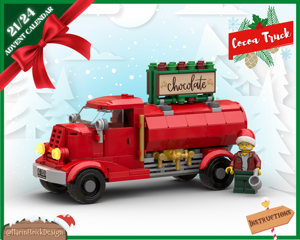 LEGO Christmas Hot Cocoa Truck Instructions - Lego Winter Village Moc