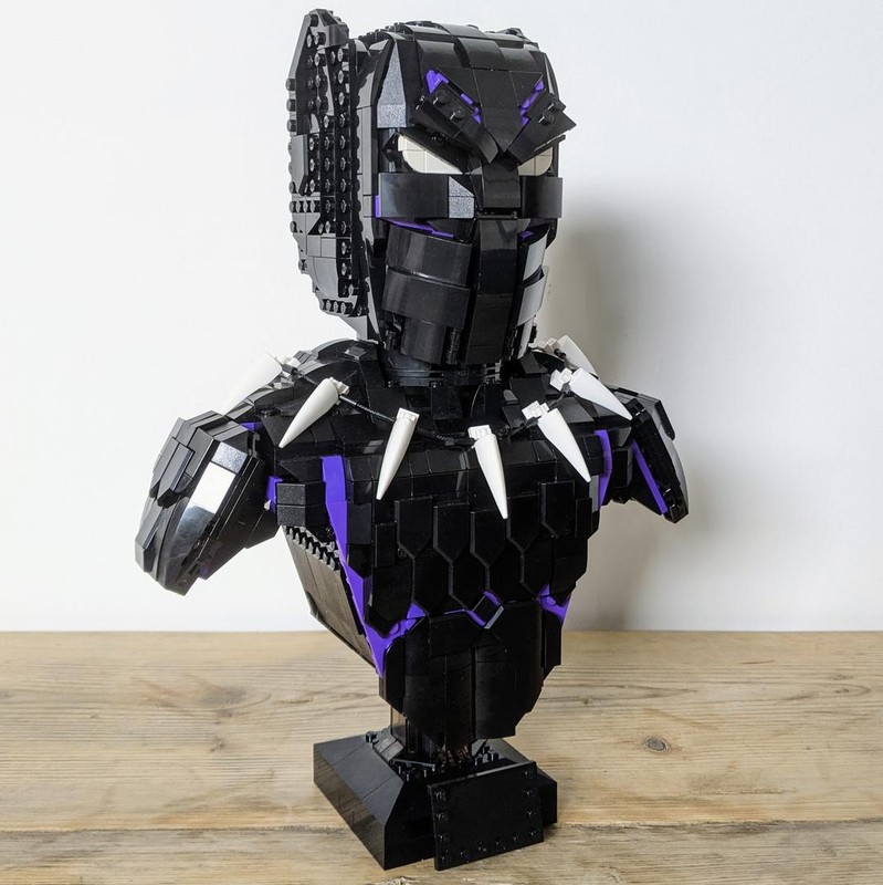 Lego Black Panther Complete Bust MOC (Helmet & Chest)