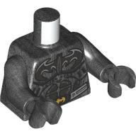 Lego Torso Armor, Muscles, Black Batman Logo, Gold Belt Buckle print, Pearl Titanium Arms and Hand / Pearl Titanium