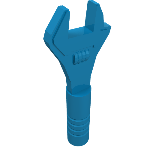 Lego Tool Wrench / Spanner Adjustable / Dark Azure
