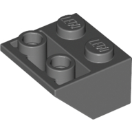 Lego Brick Sloped Inverted 45° 2 x 2 [Ovoid Bottom Pin, Bar-sized Stud Holes] / Dark Bluish Gray