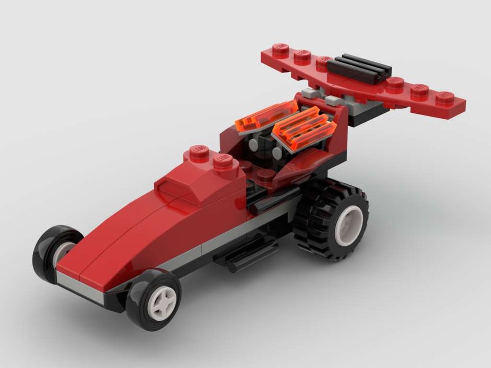 Lego 4593-1-s1 - Red Car with 42289 Fake Pullback Motor Ver-b