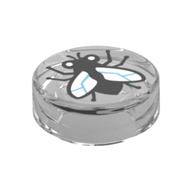 Lego Tile Round 1 x 1 with Fly print