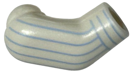 Lego Arm, Right with Medium Blue Pinstripes, Cuff Pattern / White