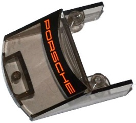 Lego Windscreen 5 x 4 x 1 2/3 with Orange 'PORSCHE' on Black Background Pattern (Sticker) - Set 75912