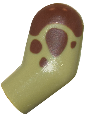 Lego Arm, Left with Reddish Brown Dinosaur Spots Pattern / Olive Green