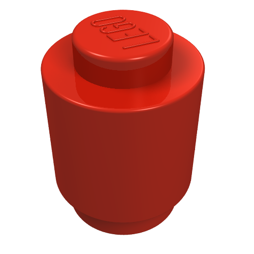 Lego Brick Round 1 x 1 Solid Stud / Red