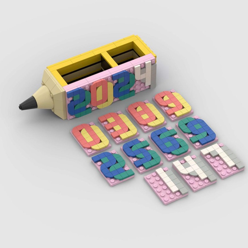 Lego Pencil Holder with Calendar