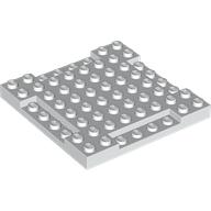 Lego Plate Special 8 x 8 x 2/3 with Four 1 x 4 Recessed Edges / White
