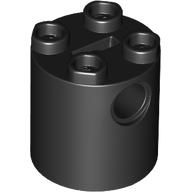 Lego Brick Round 2 x 2 x 2 Robot Body, Axle Holder '+' Orientation / Black