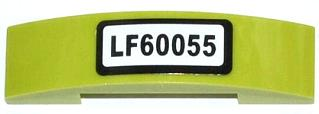 Lego Slope, Curved 4 x 1 x 2/3 Double with 'LF60055' Pattern (Sticker) - Set 60055
