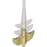 Lego Creature Body Part, Dragon Tail Barbed with Marbled Trans-Brown Pattern / Tan