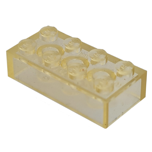Lego Modulex Brick 2 x 4 with LEGO on Studs / Modulex Clear
