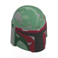 Lego Helmet Mandalorian with Holes, Weathered Dark Red, Dark Green and Light Bluish Grey Print