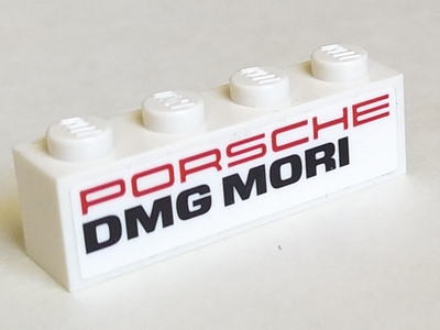 Lego Brick 1 x 4 with 'PORSCHE' and 'DMG MORI' Pattern on Both Sides (Stickers) - Set 75887