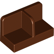 Lego Panel 1 x 2 x 1 with Rounded Corners and Central Divider / Reddish Brown