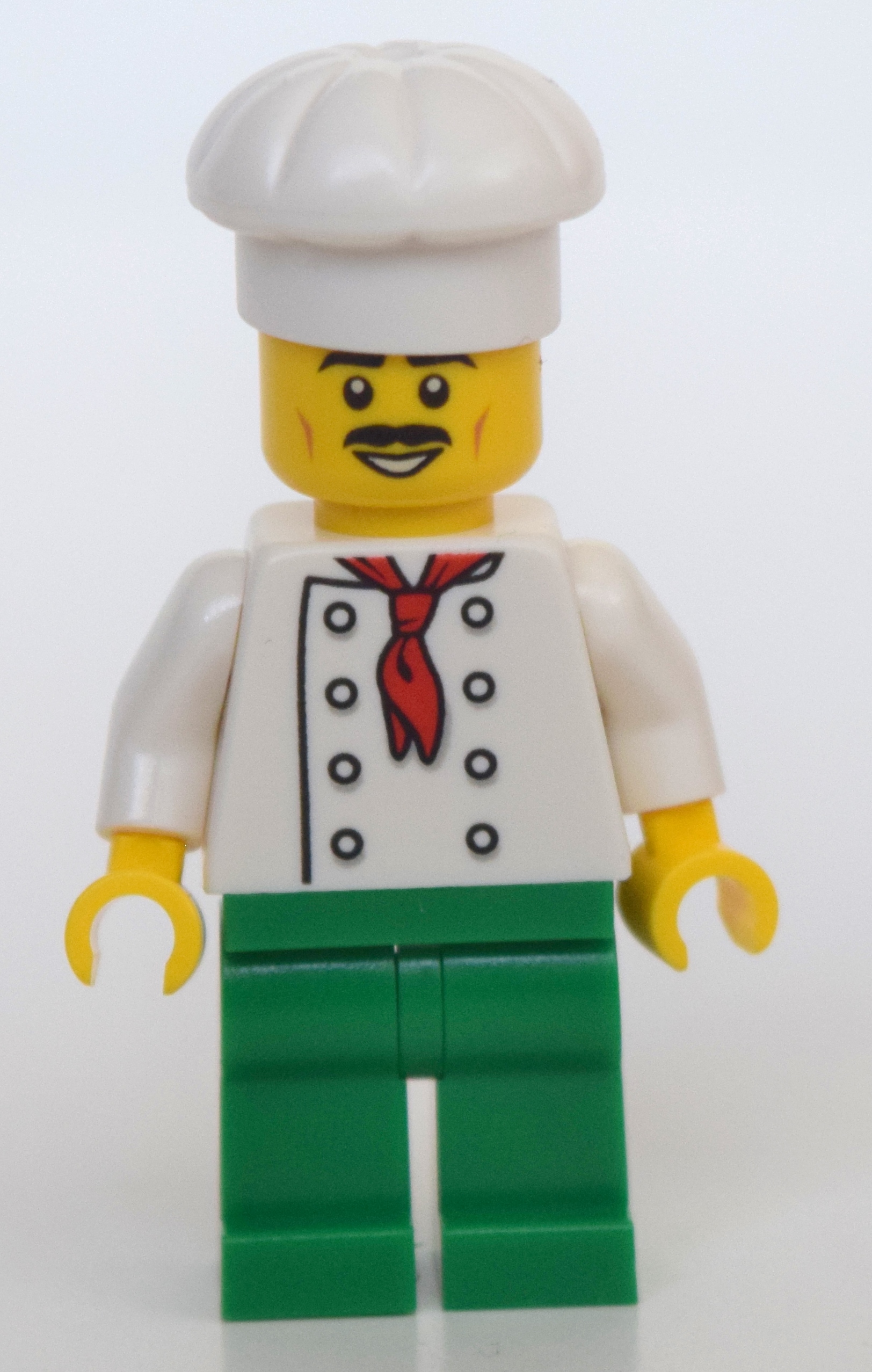 Lego Chef, Green Legs, Chef Hat, Moustache