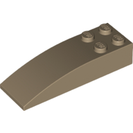 Lego Brick Curved 6 x 2 / Dark Tan