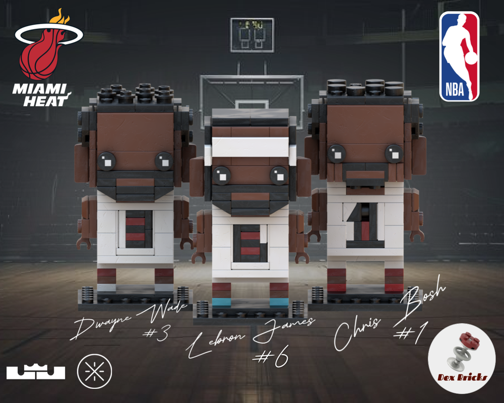 LEGO Miami Heat Big 3 Brickheadz