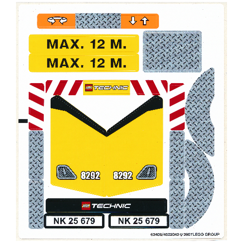 Lego Sticker Sheet for Set 8292-1