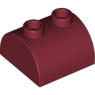 Lego Brick Curved 2 x 2, Two Top Studs / Dark Red