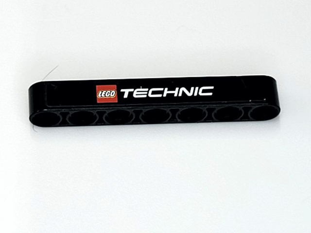 Lego Technic, Liftarm Thick 1 x 7 with LEGO TECHNIC Logo Pattern (Sticker) - Set 42009