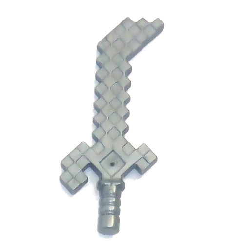 Lego Weapon Sword with Bend Tip, Pixelated