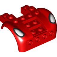 Lego Vehicle Body, Wheel Arch / Mudguard 6 x 6 x 2 Curved Fenders with White/Black Spider-Man Eyes Print