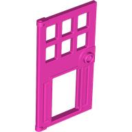 Lego Door 1 x 4 x 6 with Pet Door / Dark Pink