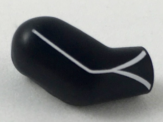 Lego Arm, Right with White Line Pattern / Black
