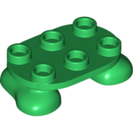 Lego Feet, 2 x 3 x 2/3 with 6 Studs on Top / Green