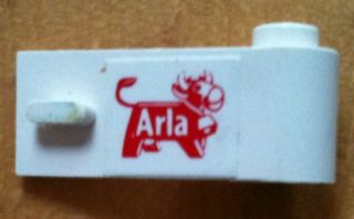Lego Door 1 x 3 x 1 Right with Arla Dairy Logo Pattern (Sticker) - Set 1581-2 / White